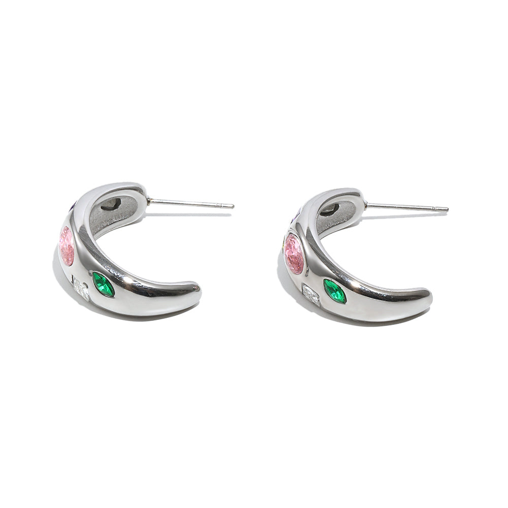 Emma’s multicolored silver hoops