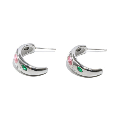 Emma’s multicolored silver hoops