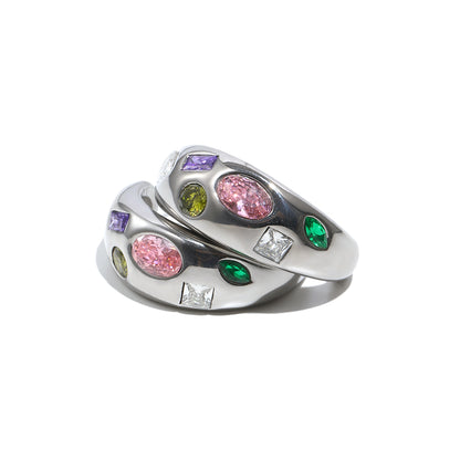 Emma’s multicolored silver hoops