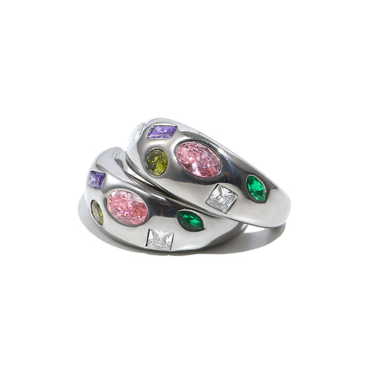 Emma’s multicolored silver hoops