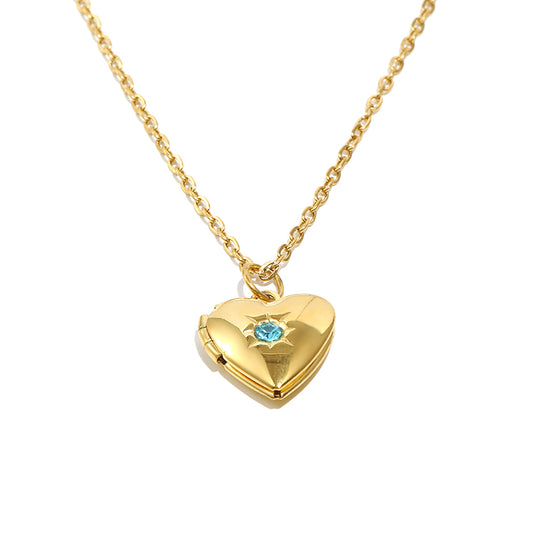 Tiana 's Light Blue Heart Locket