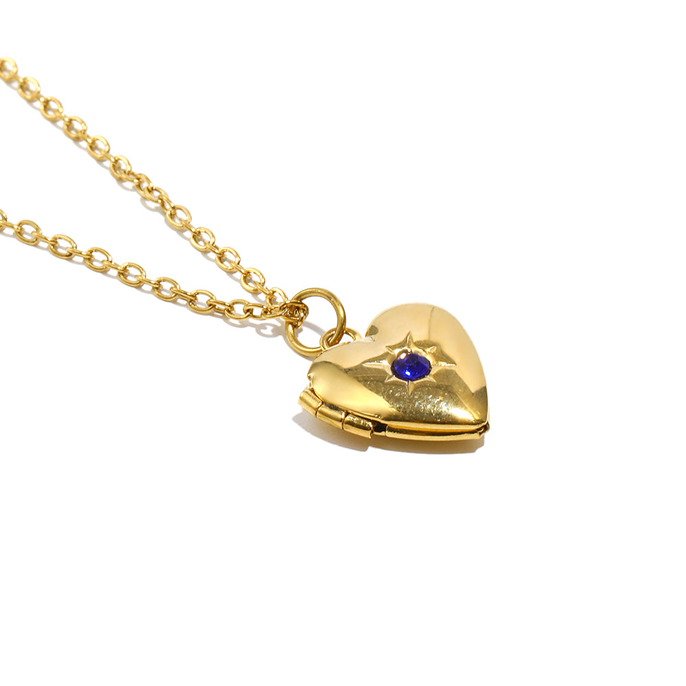 Tiana's Sapphire Blue Heart Locket