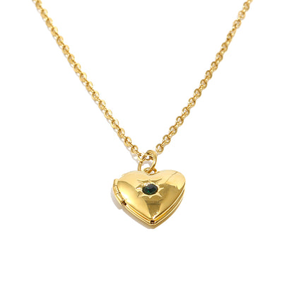 Tiana's Dark Green Heart Locket