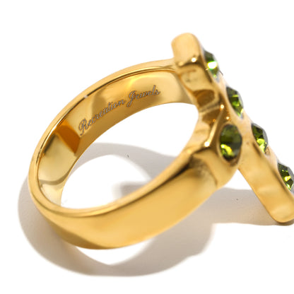 Lyla's Cross Ring In Green