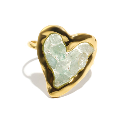 Elodie's Heart Ring In Light Blue