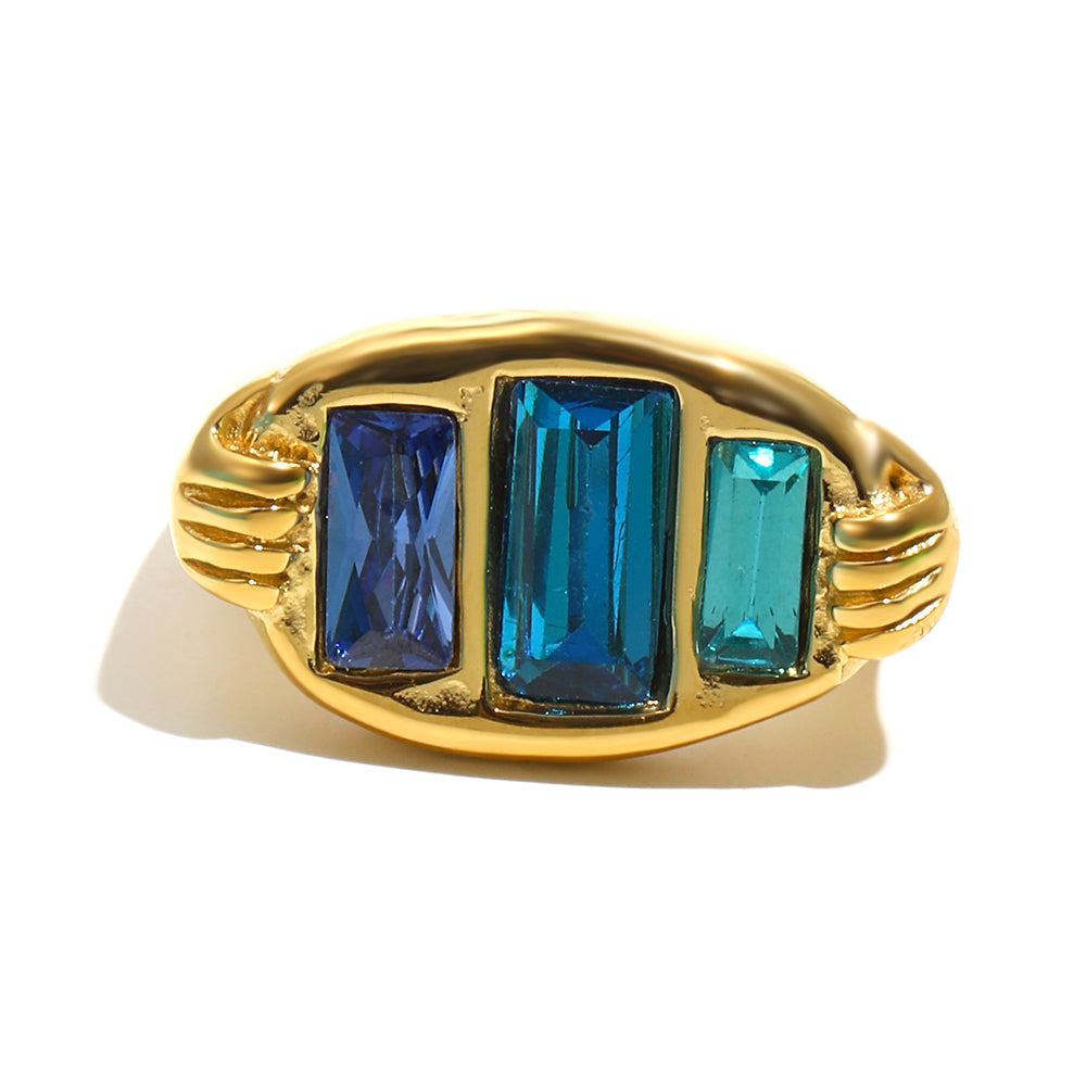 Stella's Blue Ring In Gold