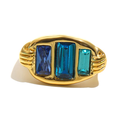 Stella's Blue Ring In Gold