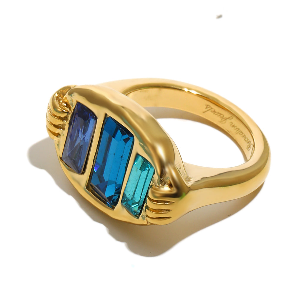 Stella's Blue Ring In Gold