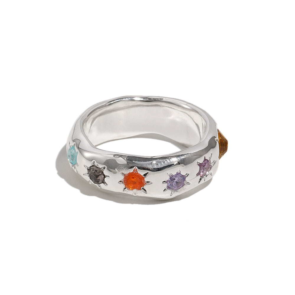 Sylvia's Sunburst Ring In Silver