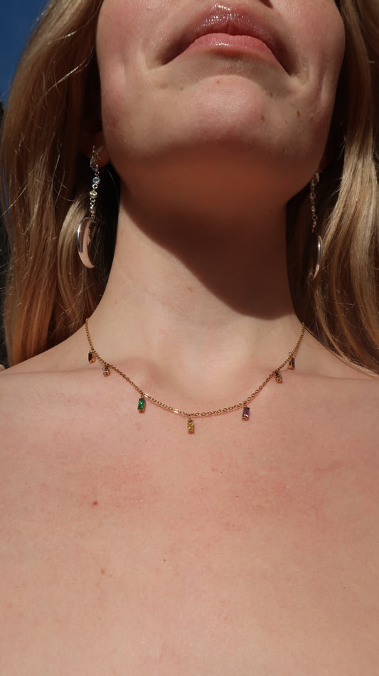 Orla’s multicolored gemstone chain