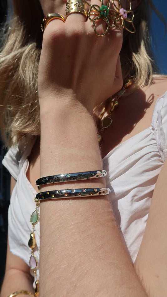 Eloise's Sunset Star Bangle In Silver