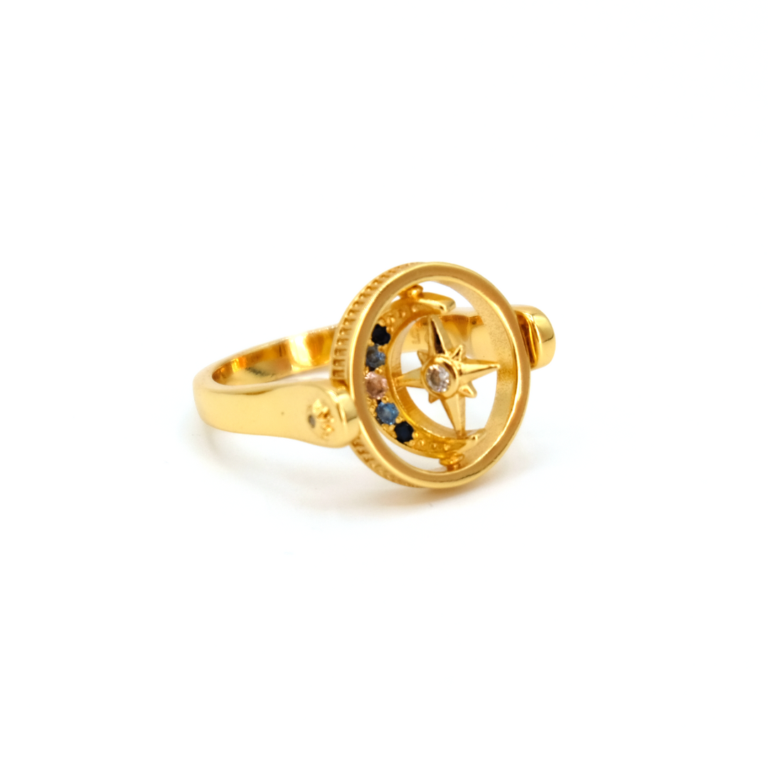 Violet’s celestial ring in gold