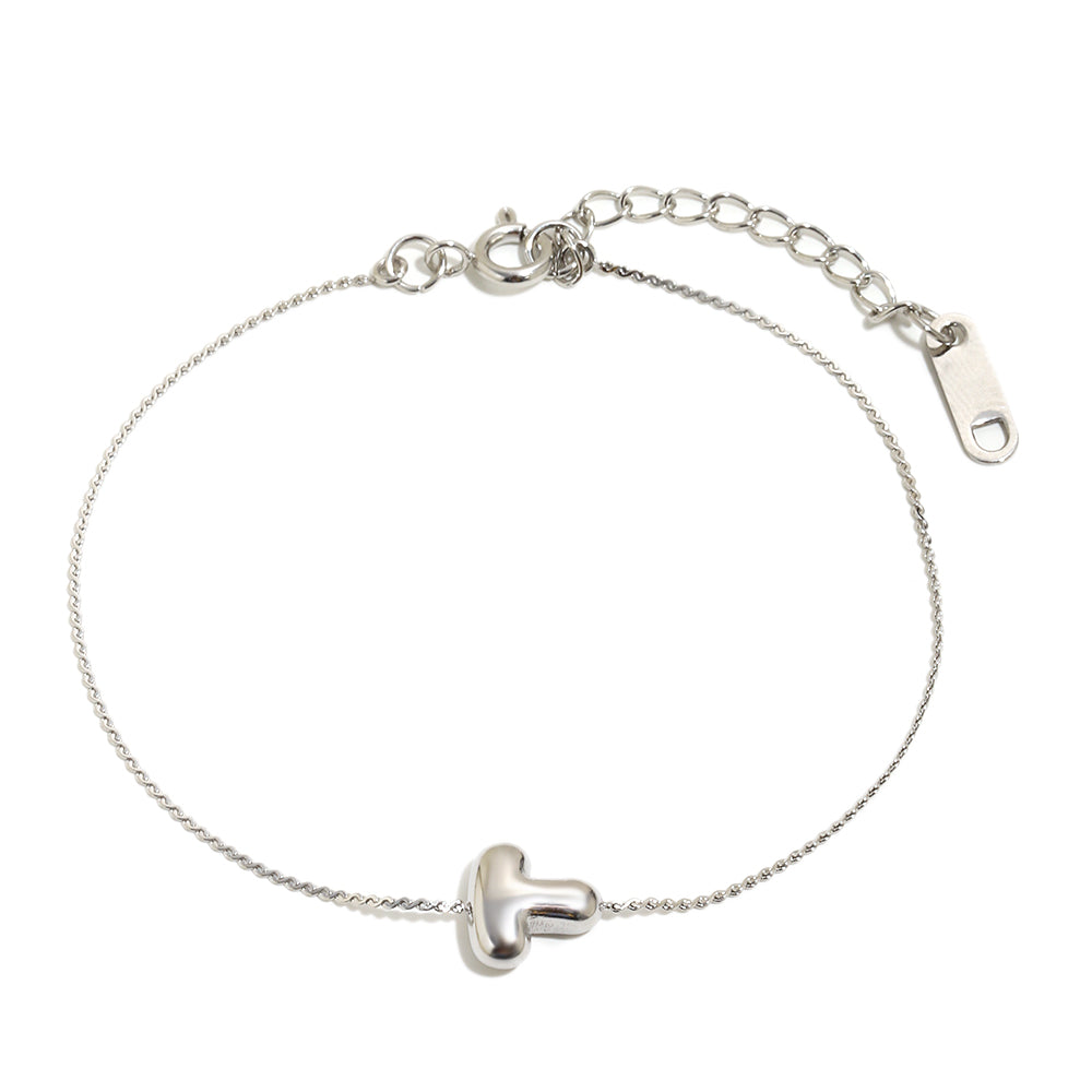 Bubble Letter Bracelet in Silver
