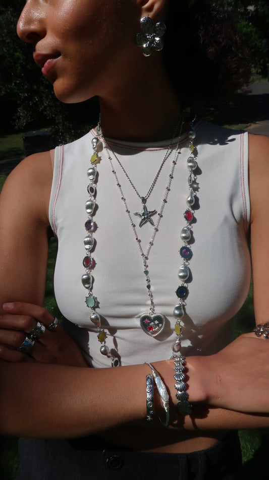 Margot's Heart Necklace in Silver