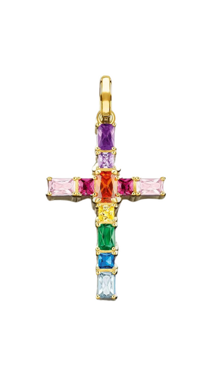 Claire's Rainbow Cross Necklace