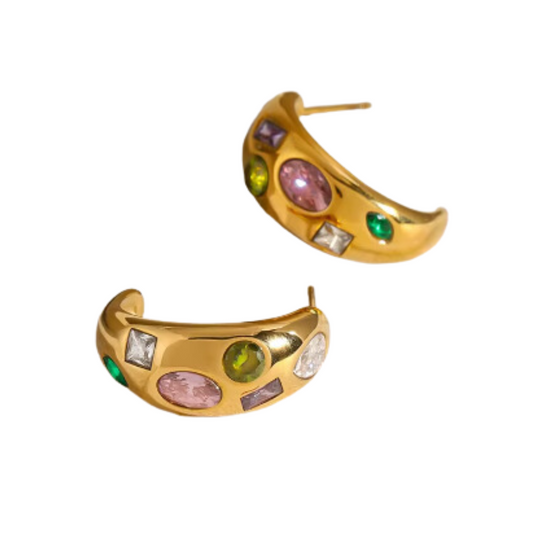 Emma’s multicolored gold hoops