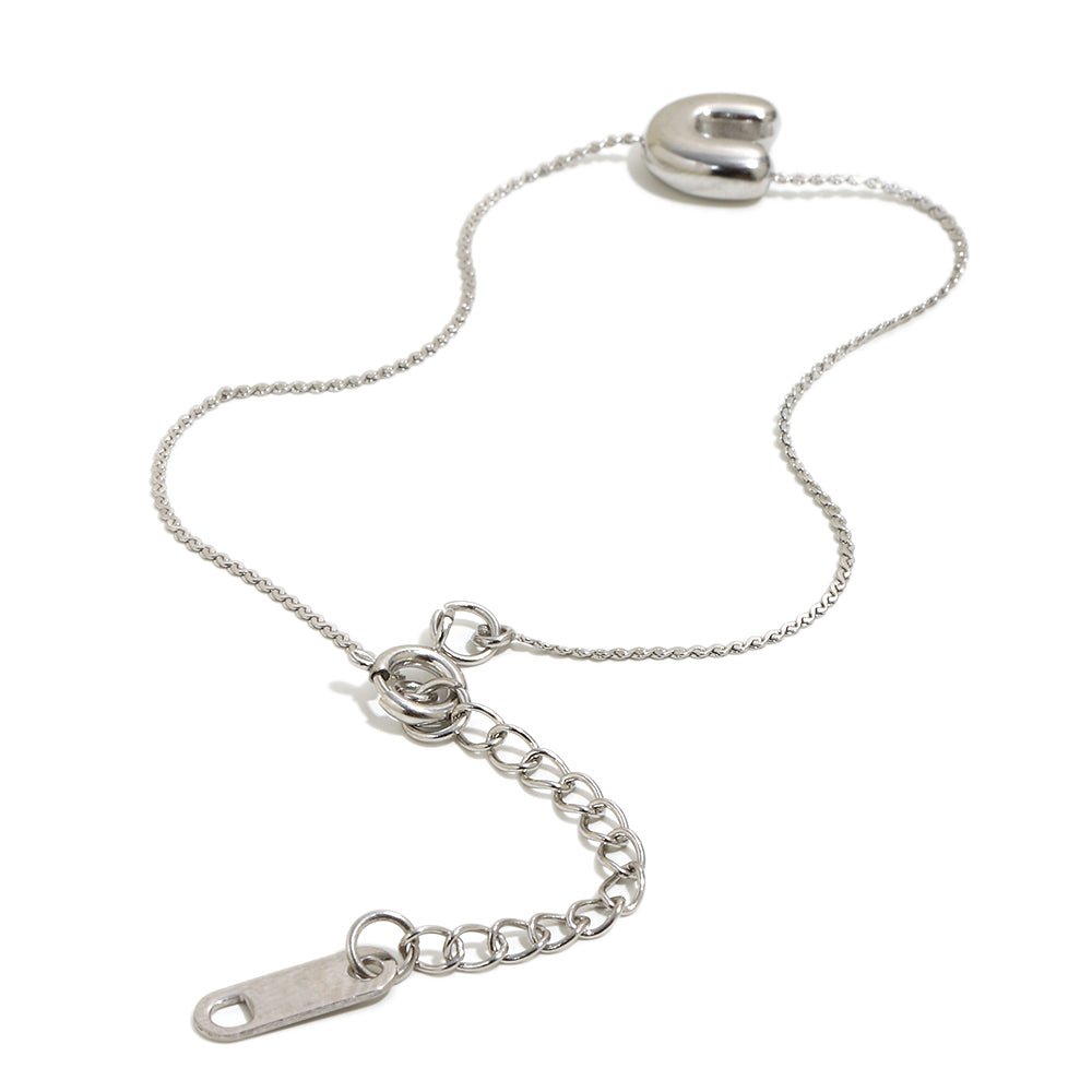 Bubble Letter Bracelet in Silver