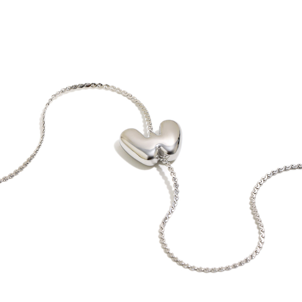 Bubble Letter Bracelet in Silver