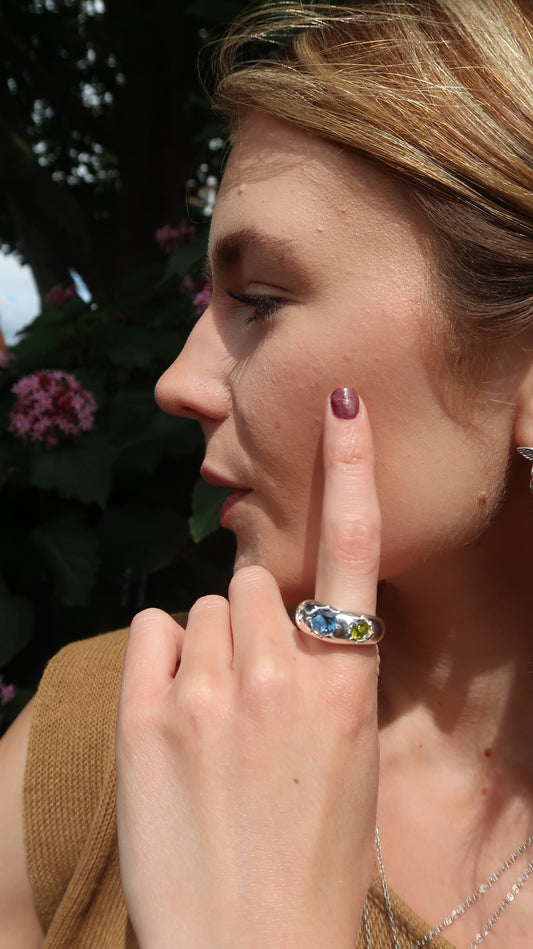 Sophie's Gemstone Ring In Silver
