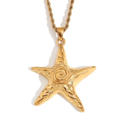 Pia's Starfish Necklace In Gold