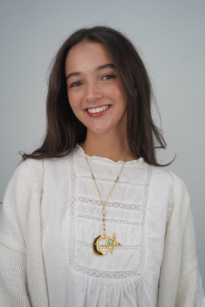 Cecily's Sea Star and Moon Necklace