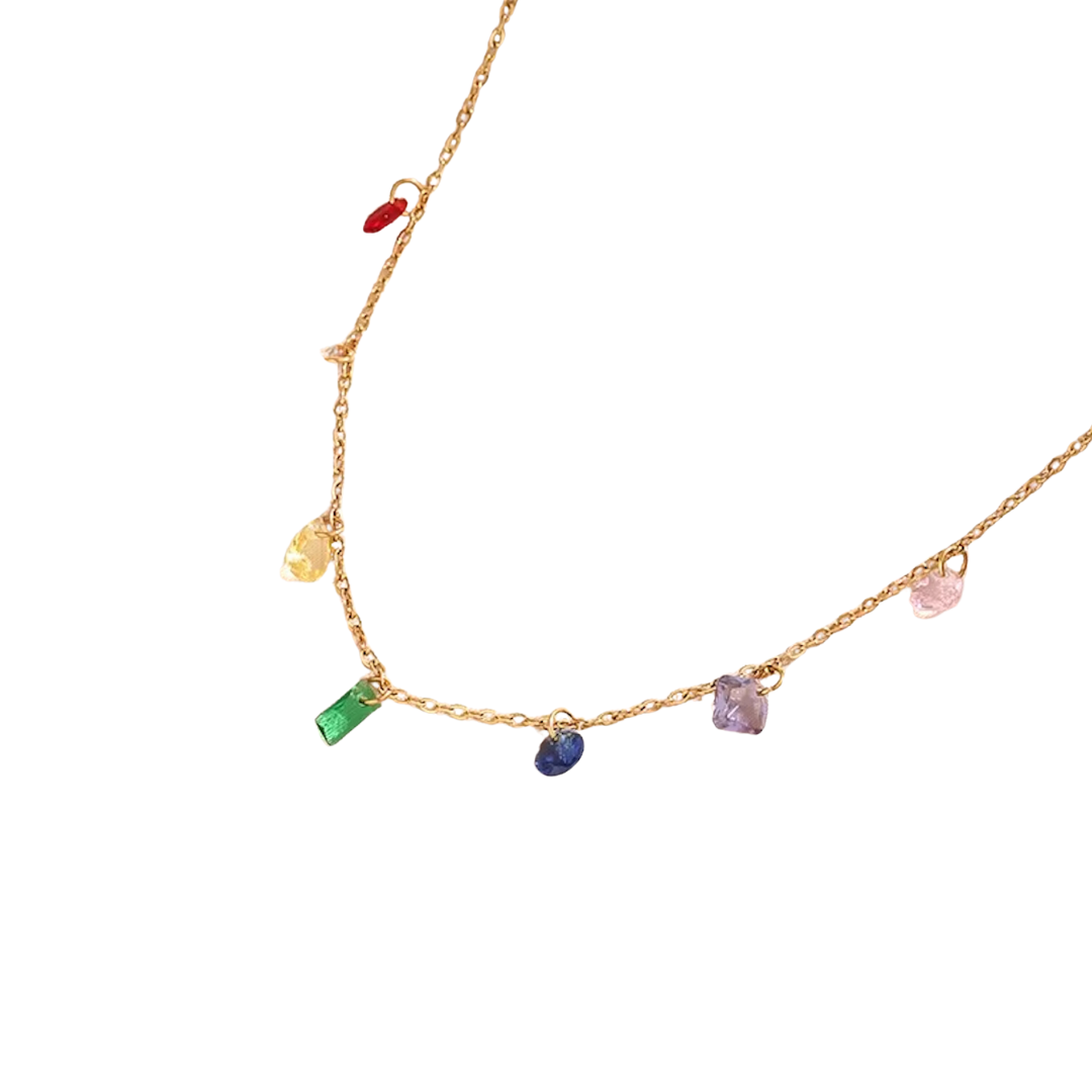 Orla’s multicolored gemstone chain