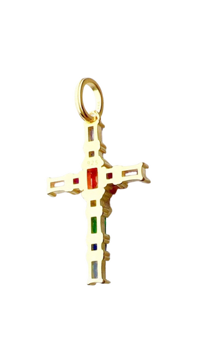 Claire's Rainbow Cross Necklace