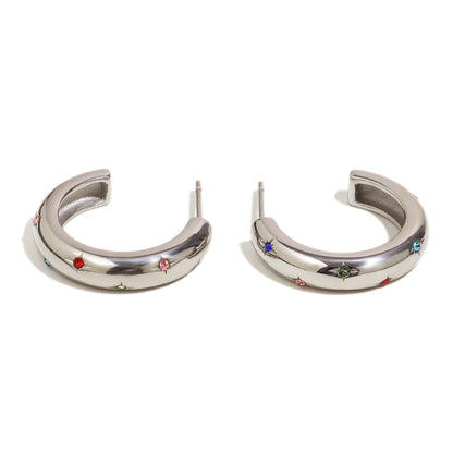 Sophie’s Star Hoops In Silver