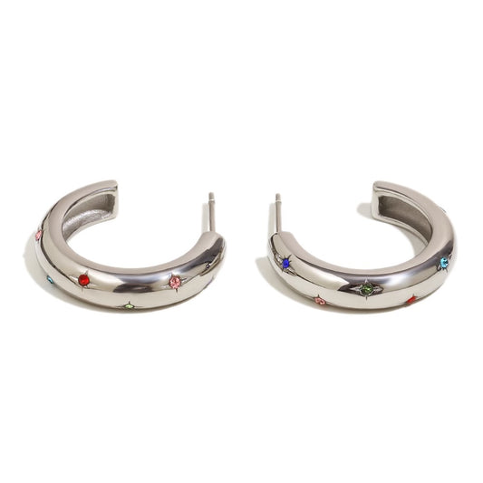Sophie’s Star Hoops In Silver