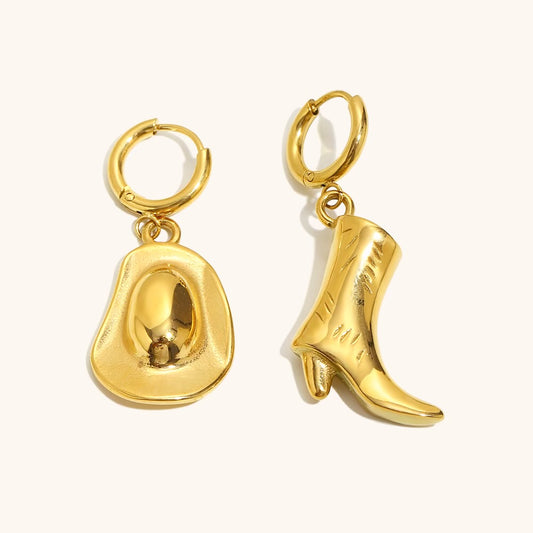 Amy’s Cowboy Earrings in Gold
