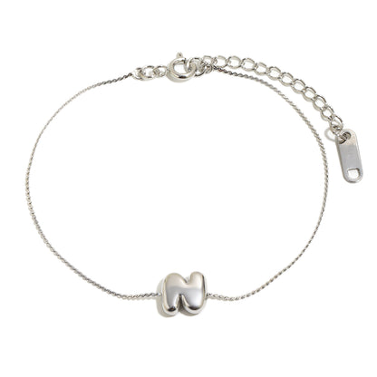 Bubble Letter Bracelet in Silver