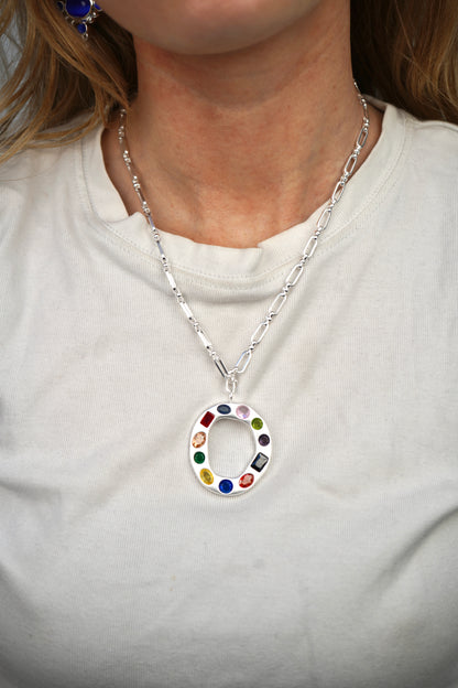 The Gemstone Alphabet Pendant In Silver