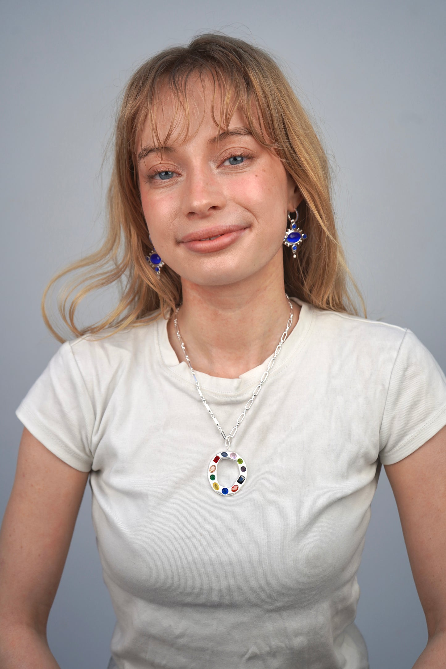 The Gemstone Alphabet Pendant In Silver