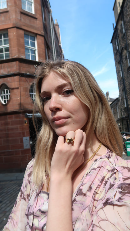Cecily's Star Ring In Pink