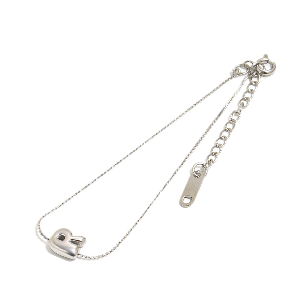 Bubble Letter Bracelet in Silver