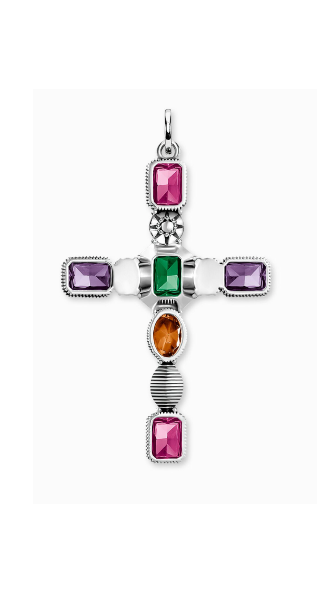 Ranee's colourful cross in Silver