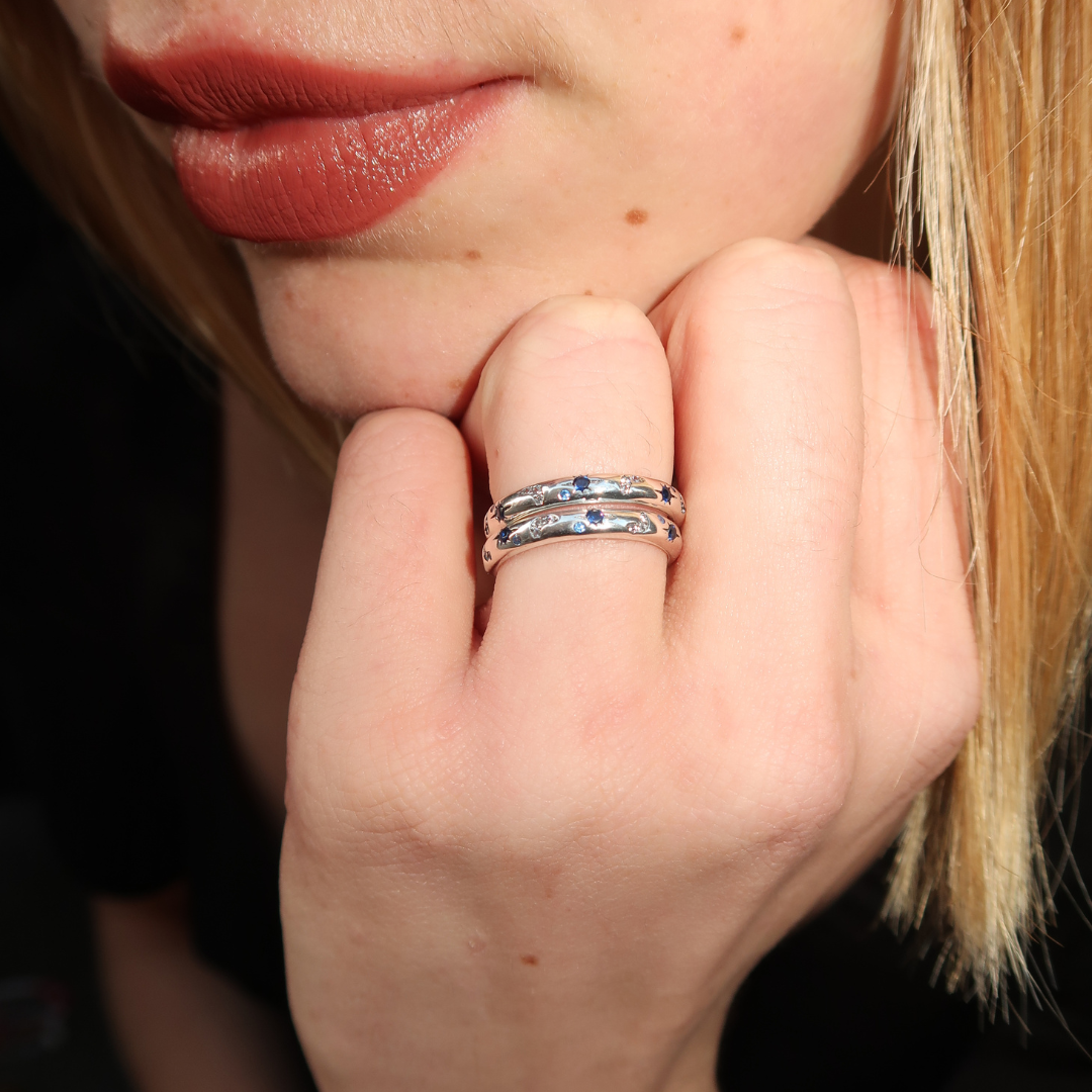 Naomie's moonshine ring in silver