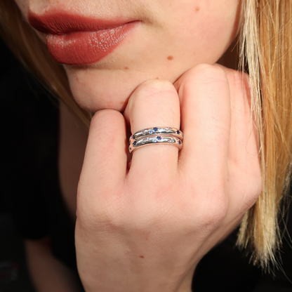 Naomie's moonshine ring in silver