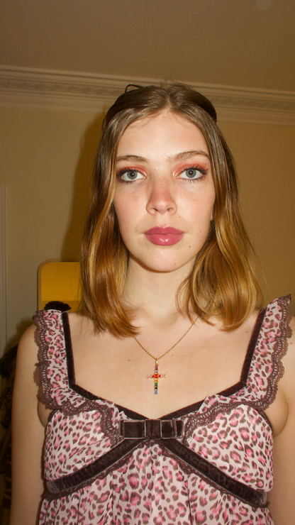 Claire's Rainbow Cross Necklace