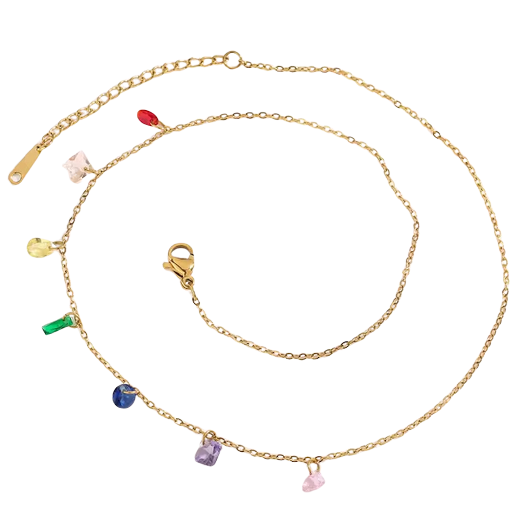 Orla’s multicolored gemstone chain