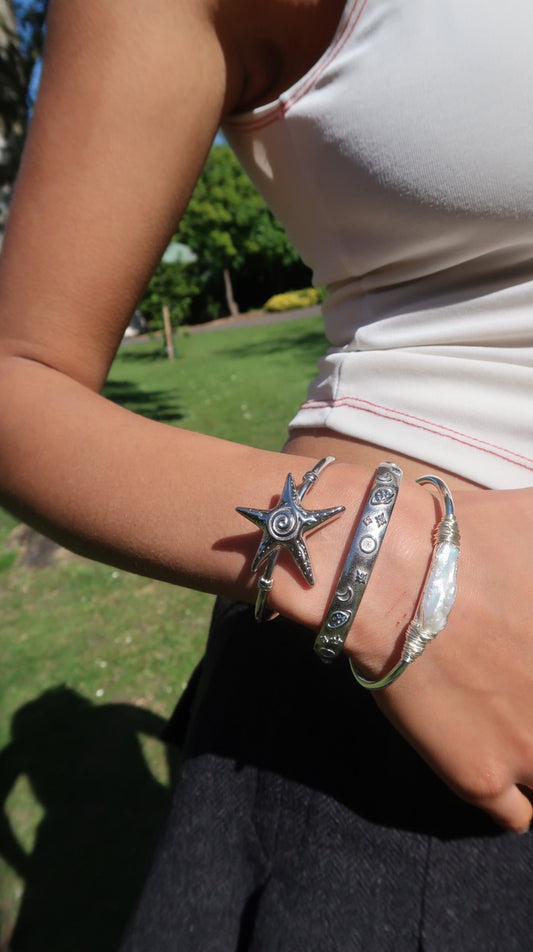 Christina's Pearl Bangle In Silver