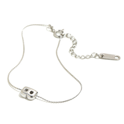 Bubble Letter Bracelet in Silver