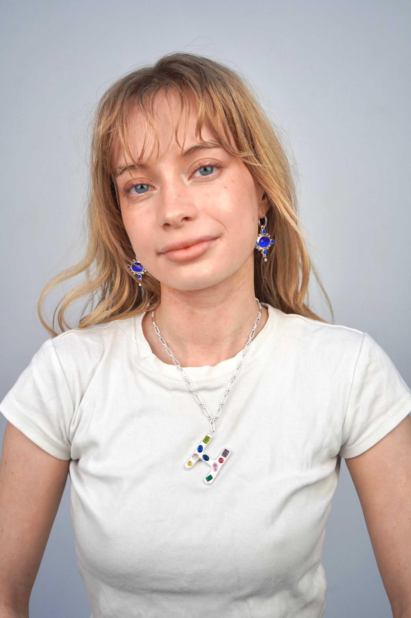 The Gemstone Alphabet Pendant In Silver