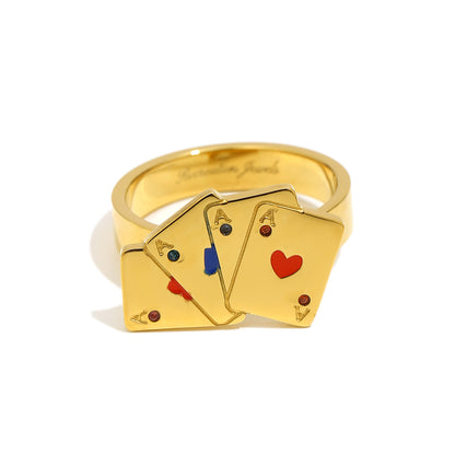 Vesper’s Playing Card Ring in Gold
