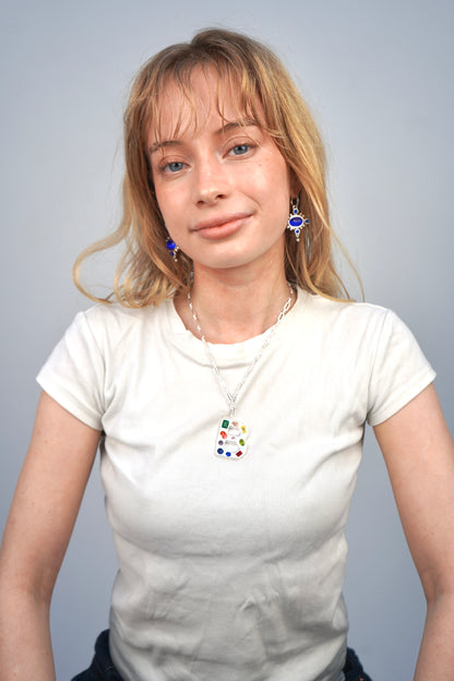 The Gemstone Alphabet Pendant In Silver