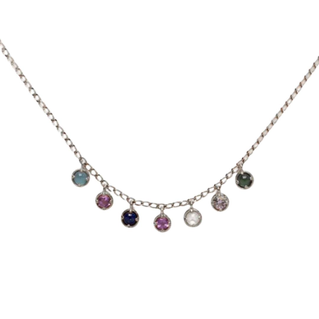 Ellen’s gemstone necklace in Silver