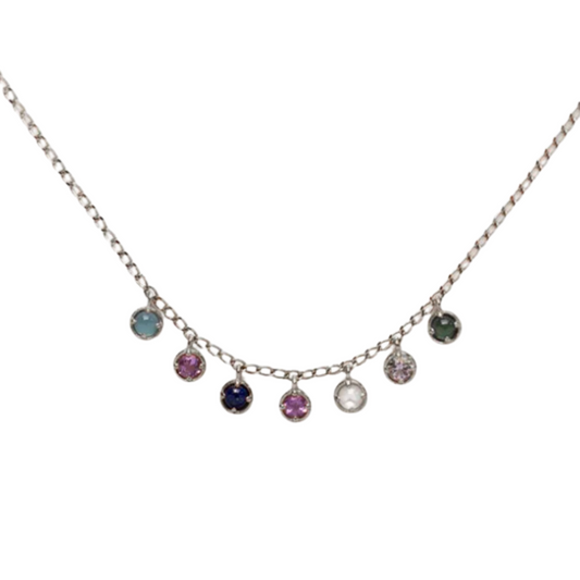 Ellen’s gemstone necklace in Silver