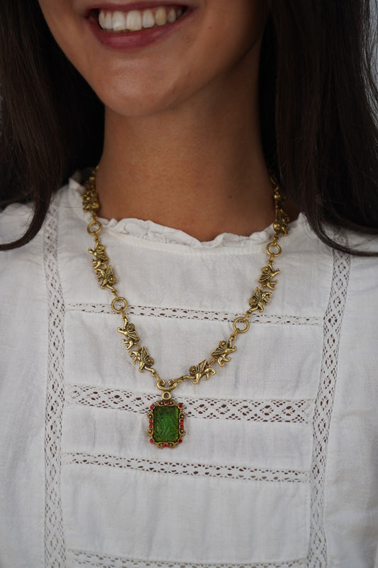 Inaya's Green Gem Necklace
