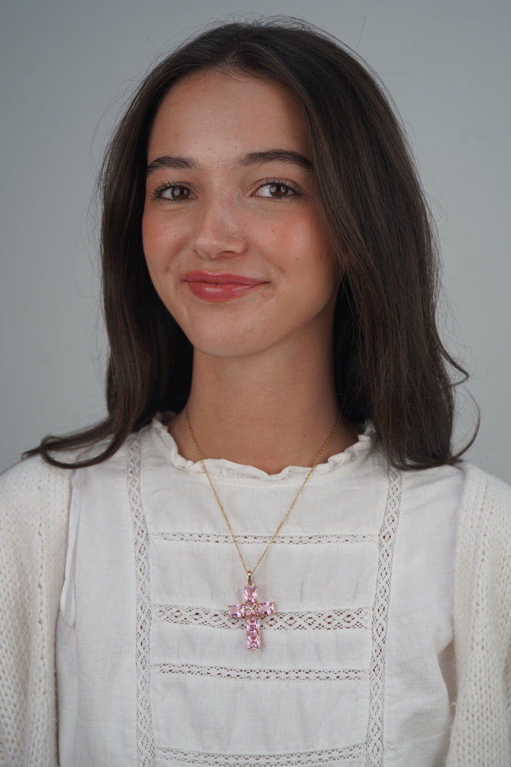 Petch's Pink Cross necklace