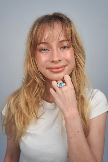 Stella's Blue Ring In Silver